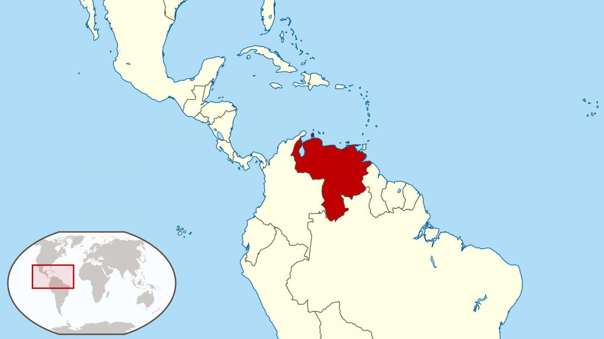 وینزویلا پر جنوبی امریکہ کا نقشہ