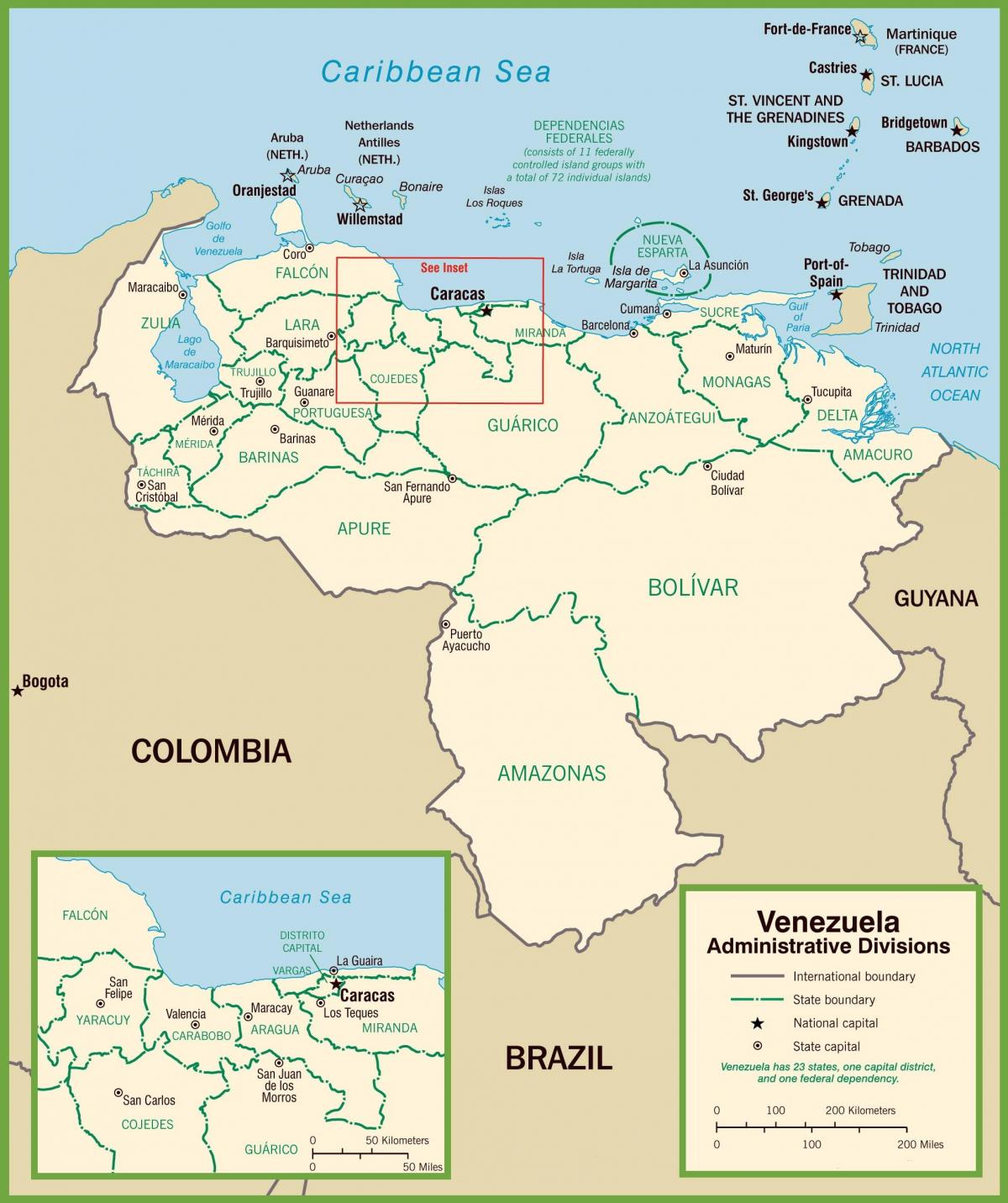 نقشہ وینزویلا کے سیاسی