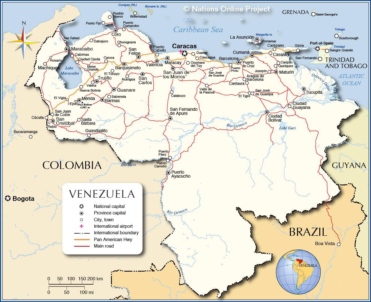 کا تفصیلی نقشہ وینزویلا