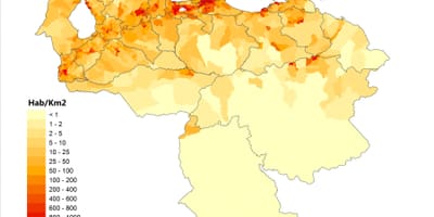 وینزویلا آبادی کی کثافت نقشہ