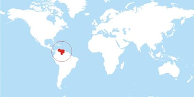 نقشہ وینزویلا کے مقام پر دنیا